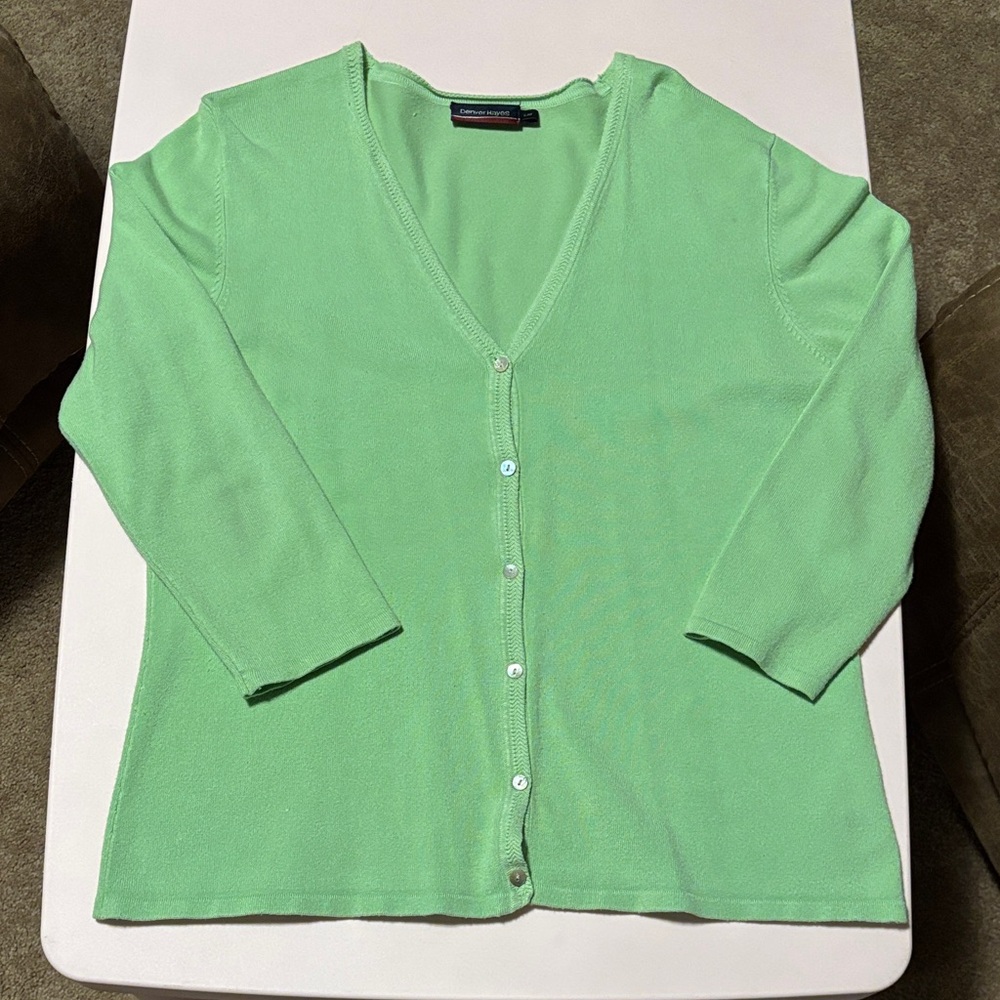 Green Button-Up Cardigan